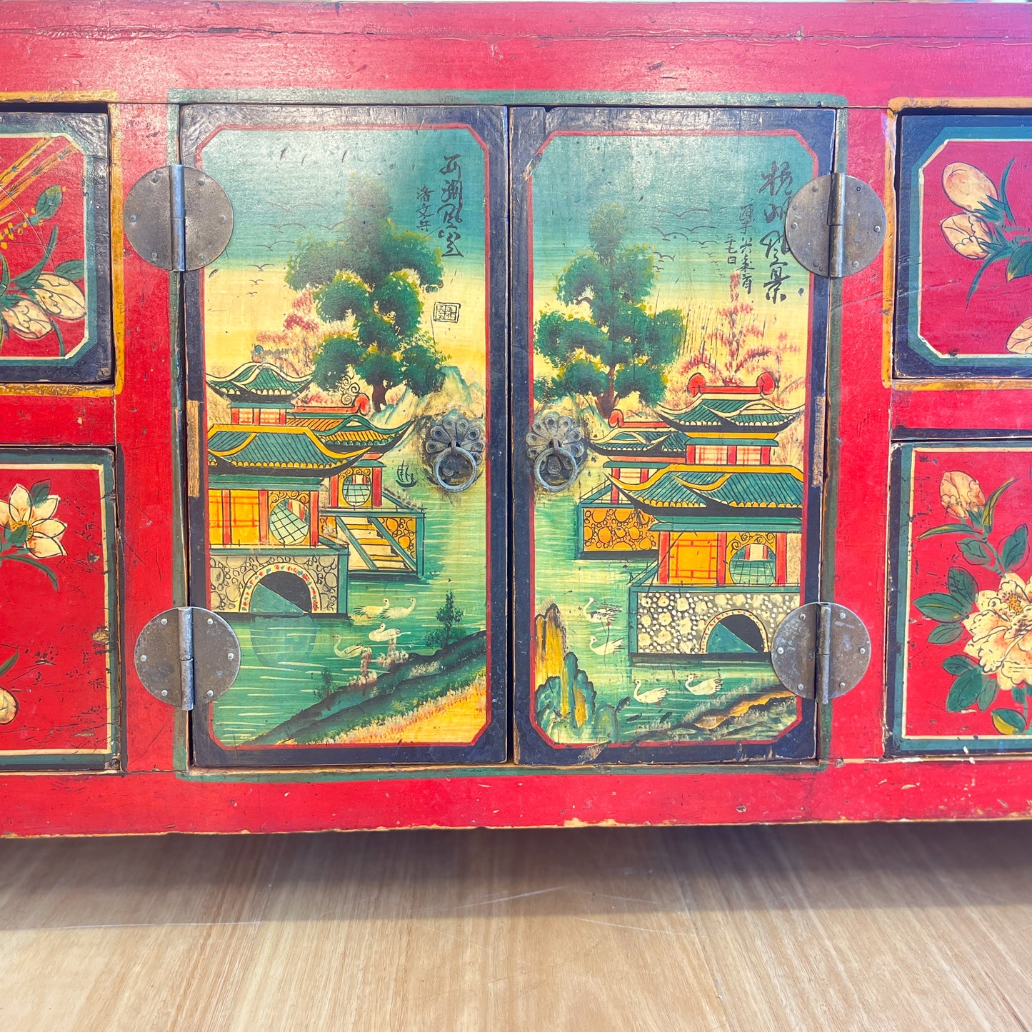 Chinese wood painted chest