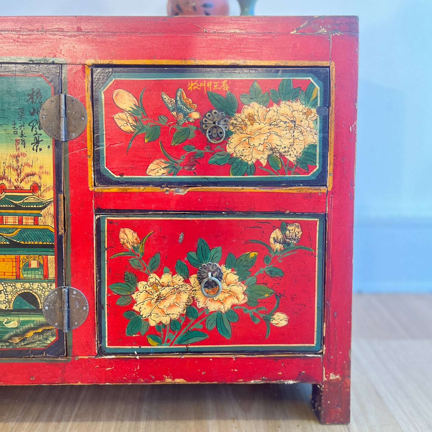 Chinese wood painted chest