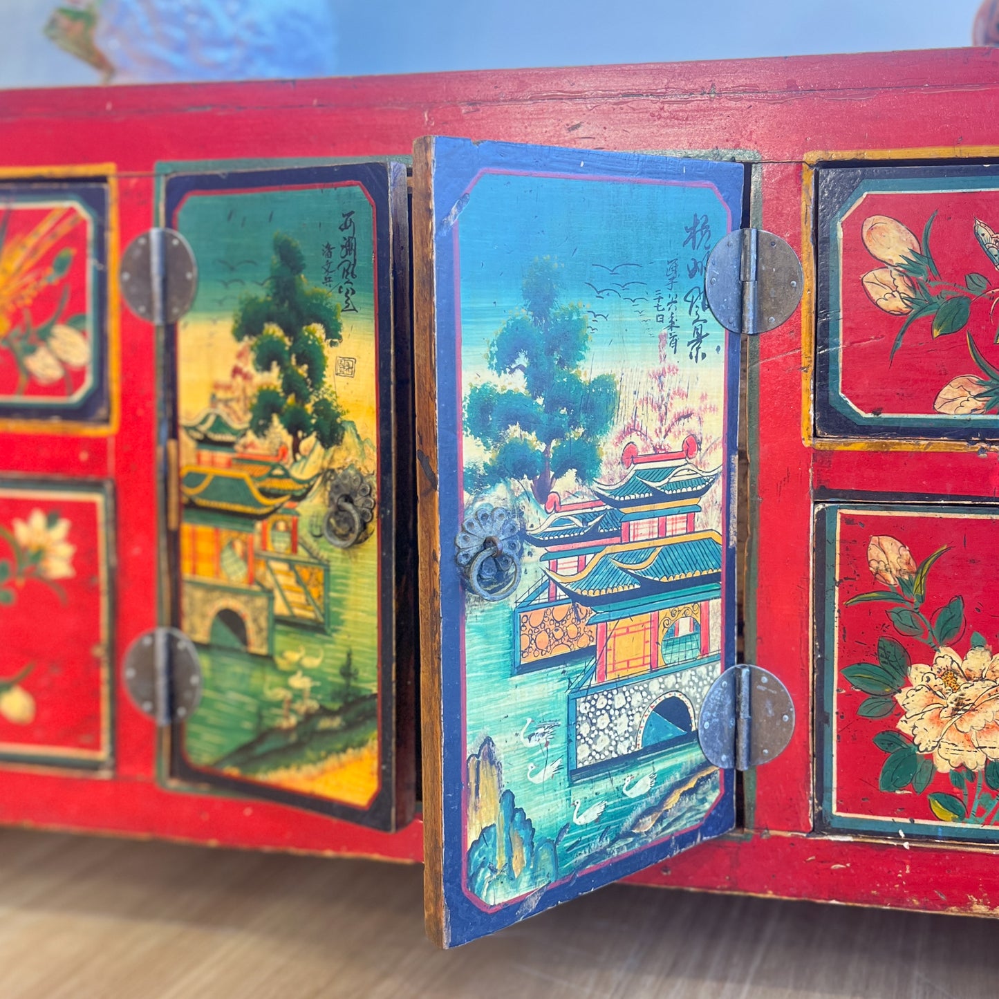 Chinese wood painted chest