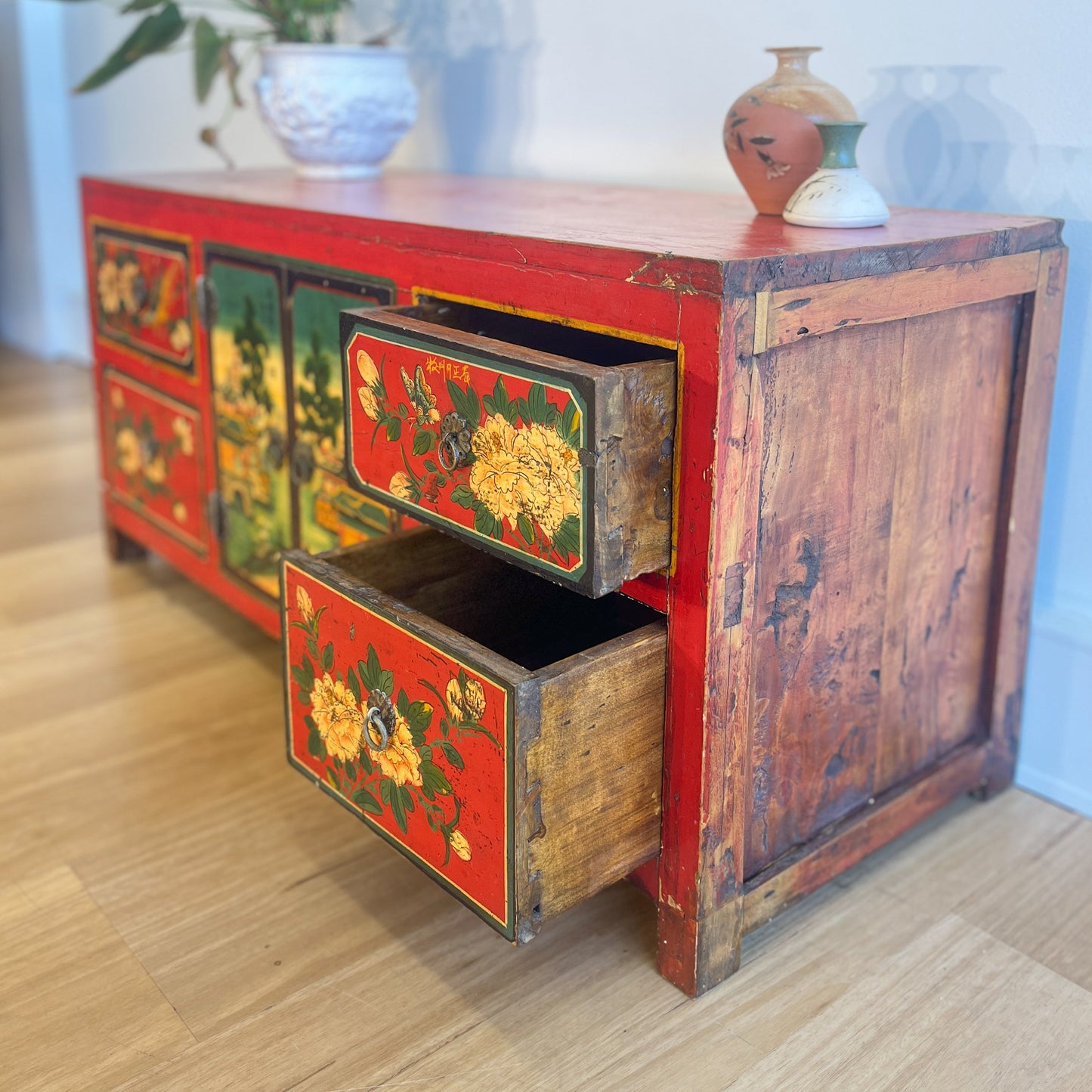 Chinese wood painted chest