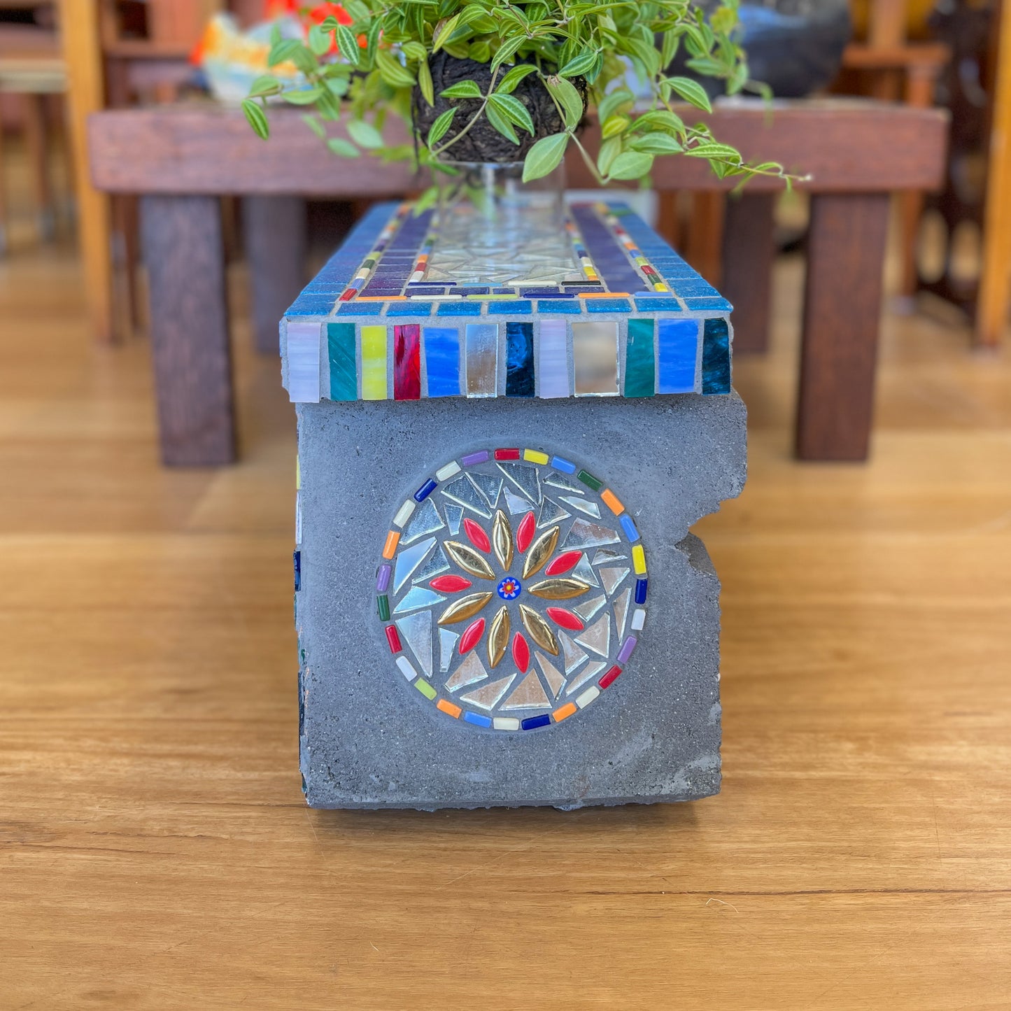 Hand Crafted Mosaic Plant Stand