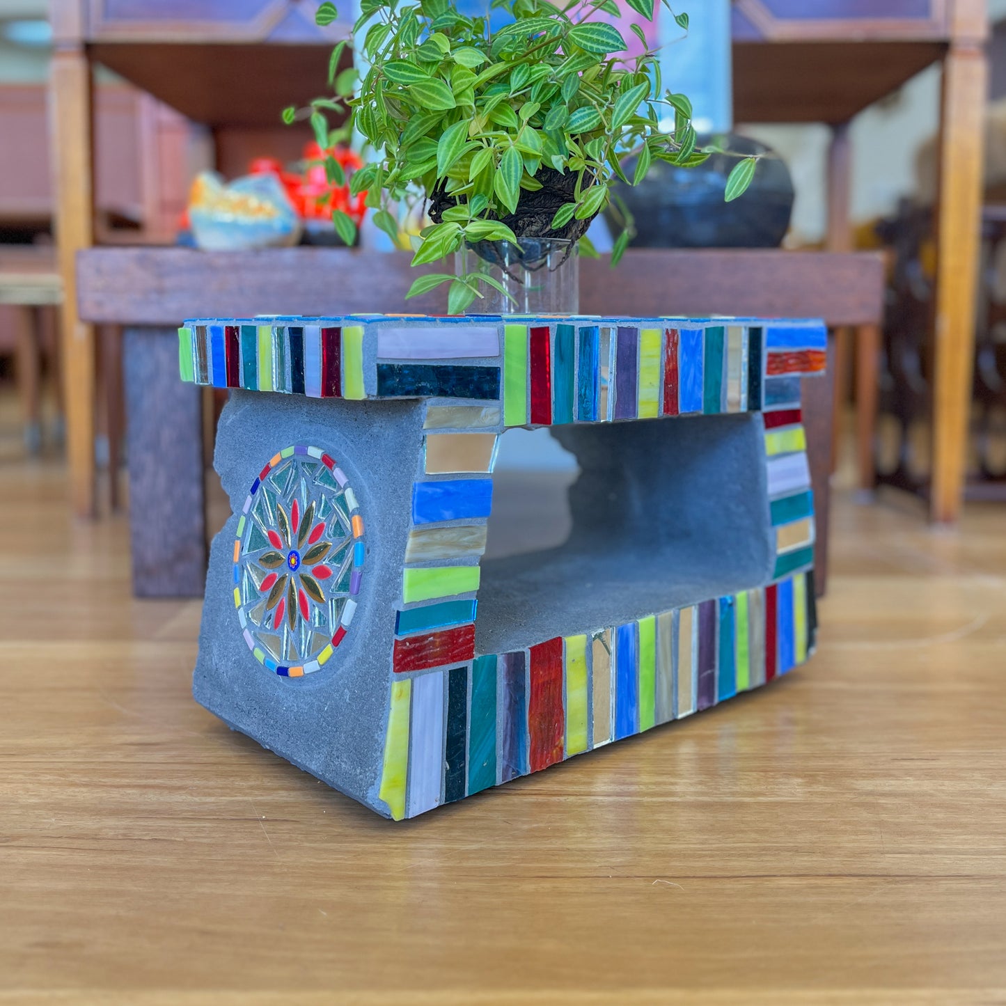 Hand Crafted Mosaic Plant Stand